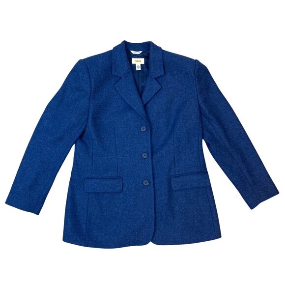 Talbots Women's Size 16 Blazer Jacket 100% Wool Blue Professional Career - Picture 2 of 14